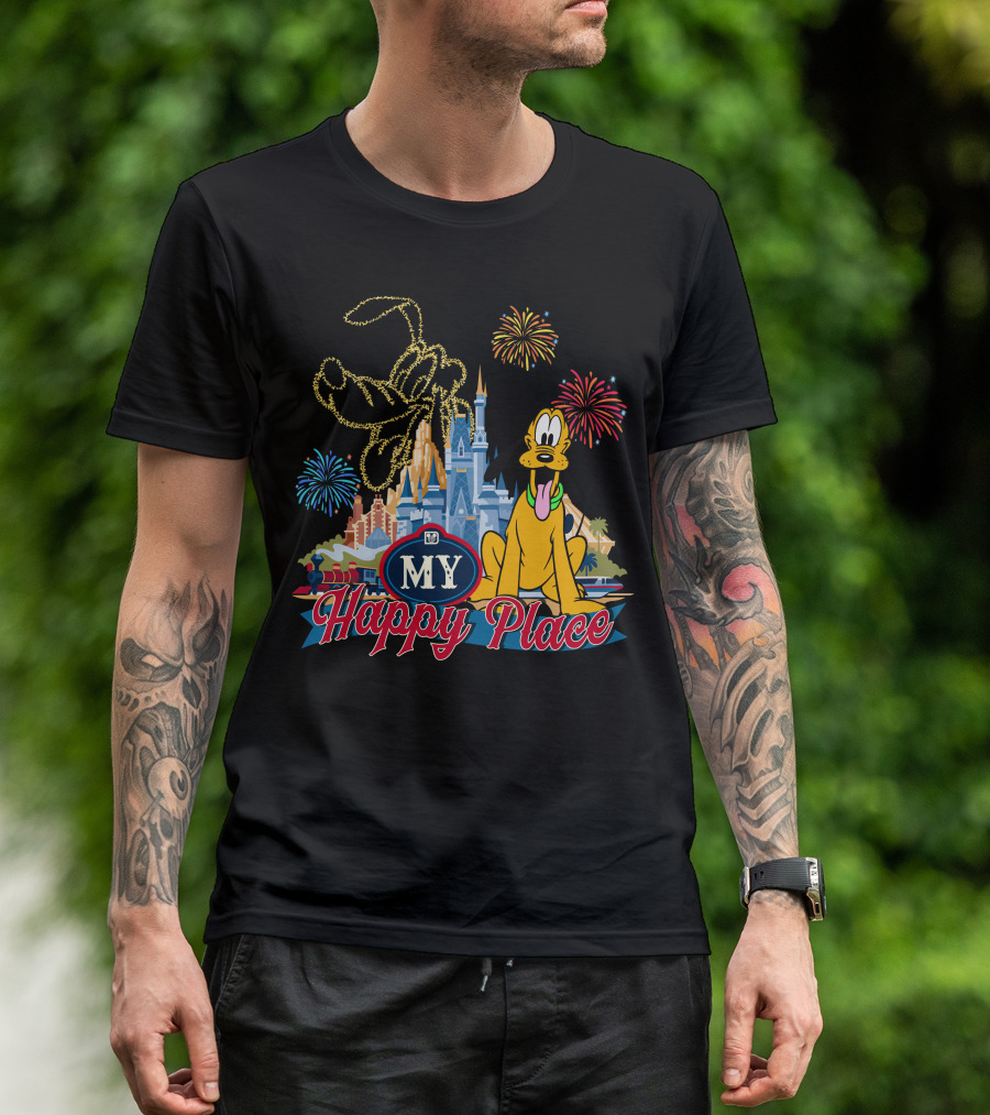 My Happy Place Fireworks Castle Pluto T-Shirt