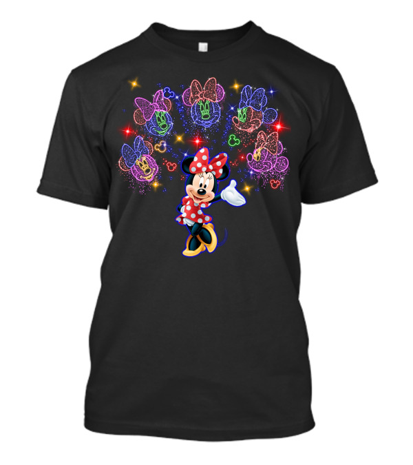 Disney Minnie Mouse Colorful Neon Lights Magic T-Shirt