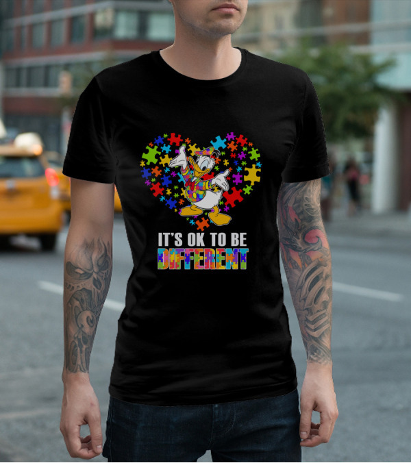 It's Ok To Be Different Donald Duck Autism Awareness T-Shirt