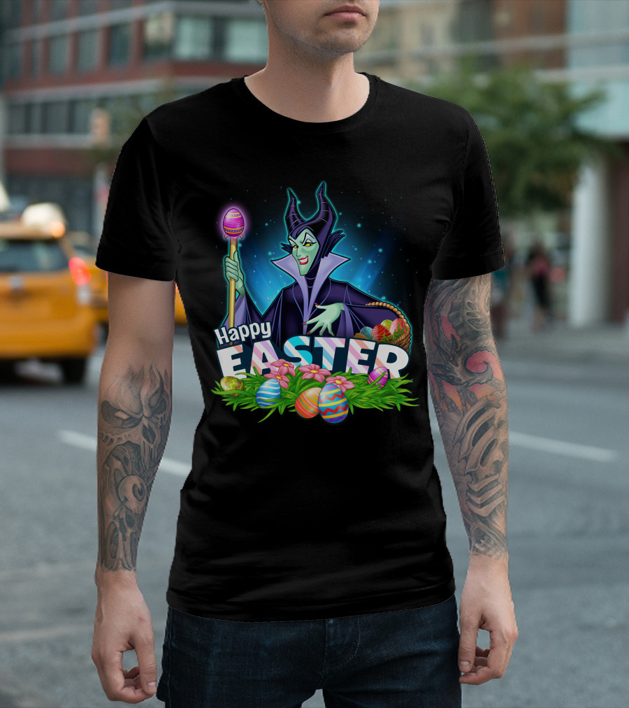 Maleficent Happy Easter Basket And Eggs T-Shirt