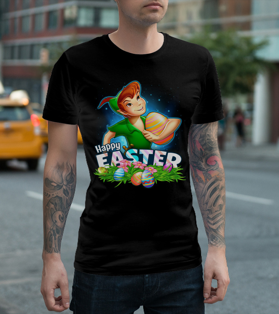 Peter Pan Holding Easter Eggs Happy Easter T-Shirt