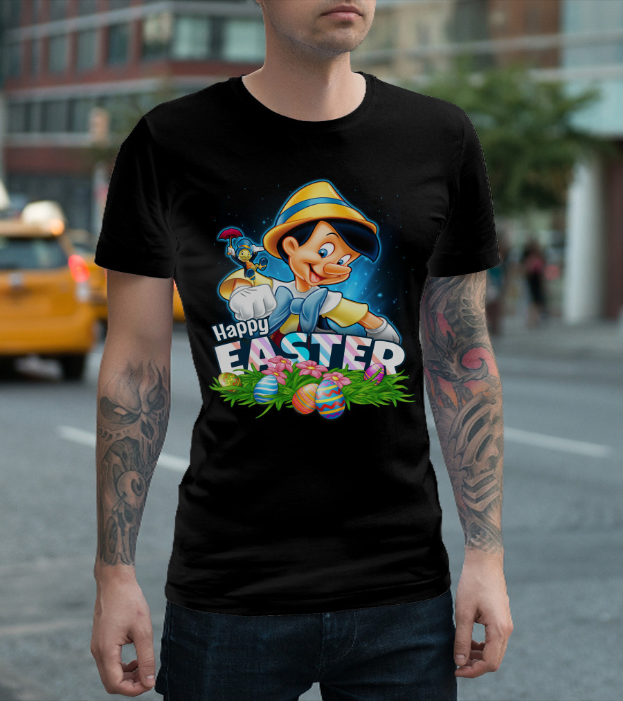 PINOCCHIO Happy Easter Eggs with Jiminy Cricket T-Shirt