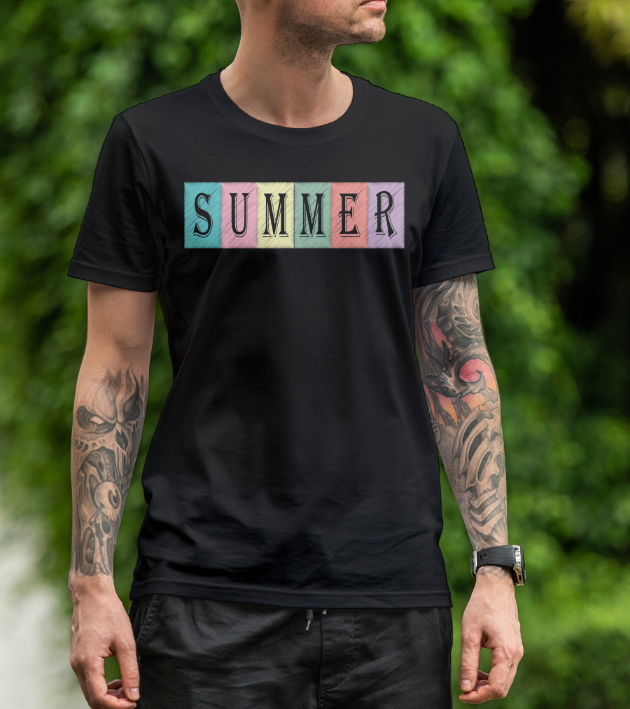 Summer Pastel Blocks Color Vibes T-Shirt