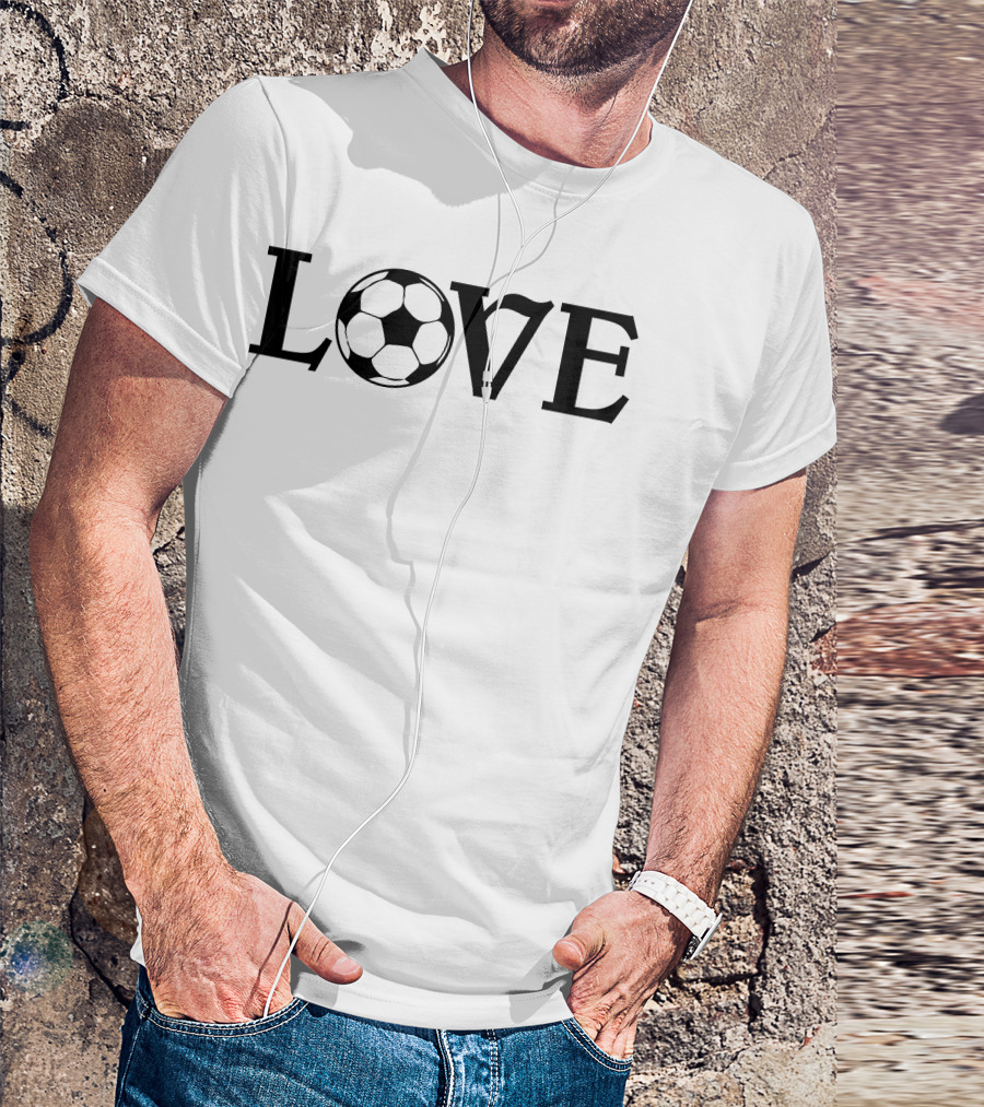 LOVE Soccer Ball Typography T-Shirt