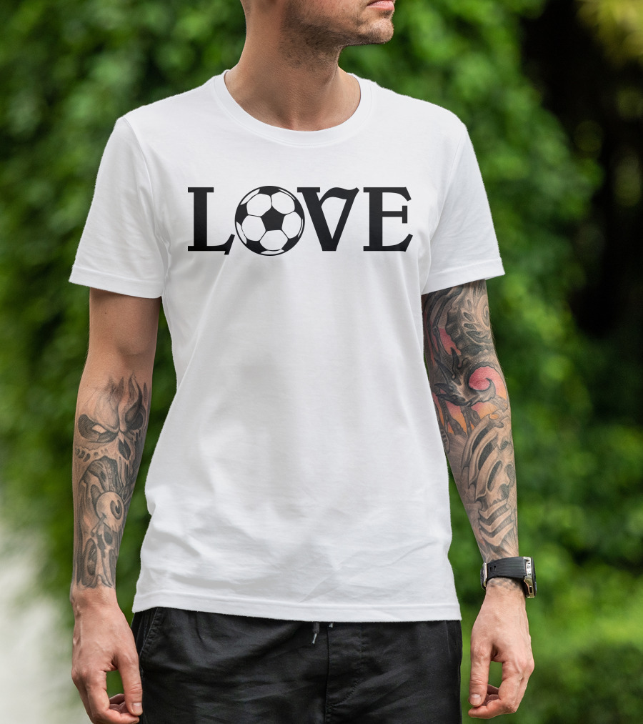 LOVE Soccer Ball Typography T-Shirt
