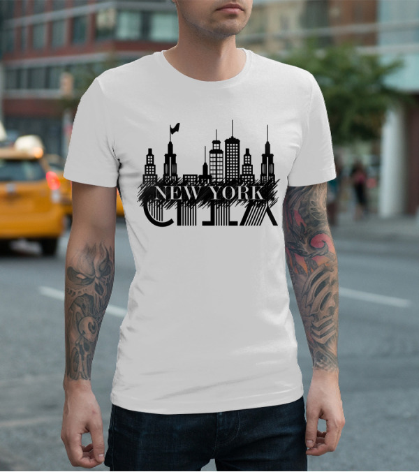 NEW YORK CITY Skyline Architecture Illustration With Skyscrapers T-Shirt