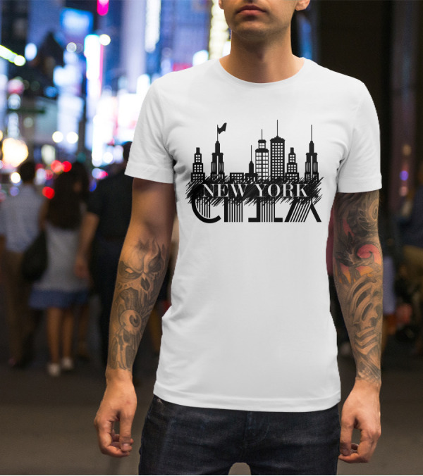 NEW YORK CITY Skyline Architecture Illustration With Skyscrapers T-Shirt