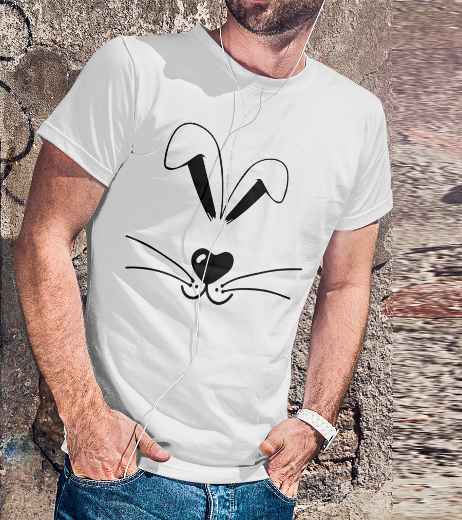 Rabbit Face Heart Nose And Whiskers T-Shirt