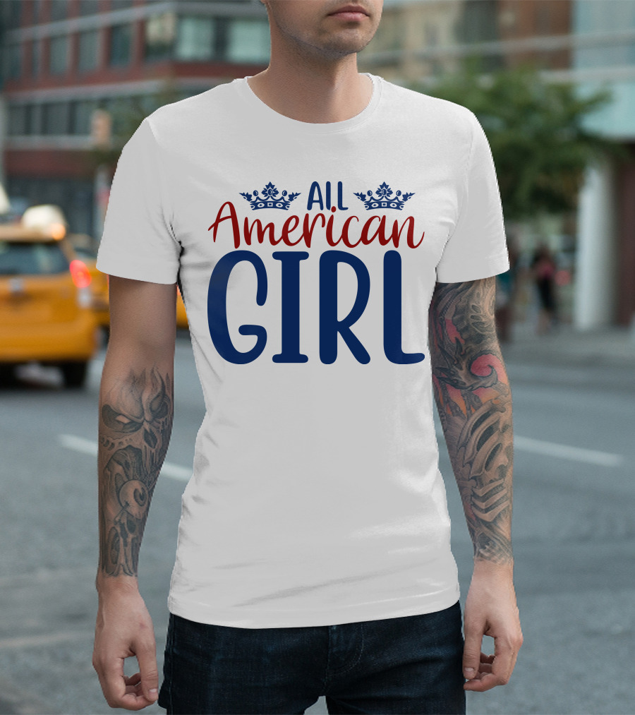 All American Girl with Crown Elements T-Shirt