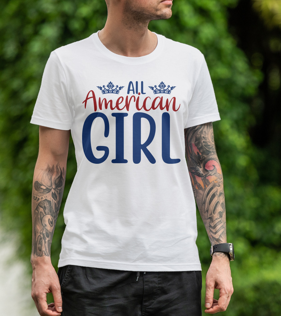 All American Girl With Crown Elements T-Shirt