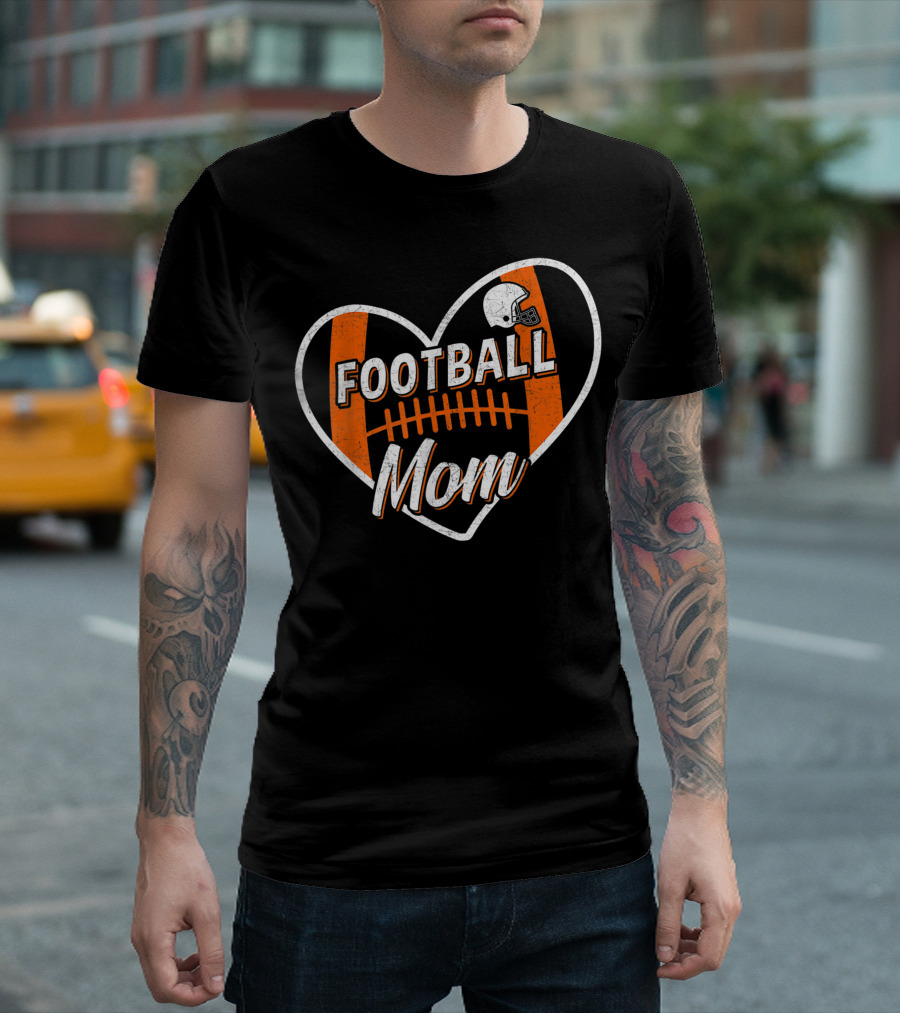 Football Mom Heart Helmet Sport T-Shirt