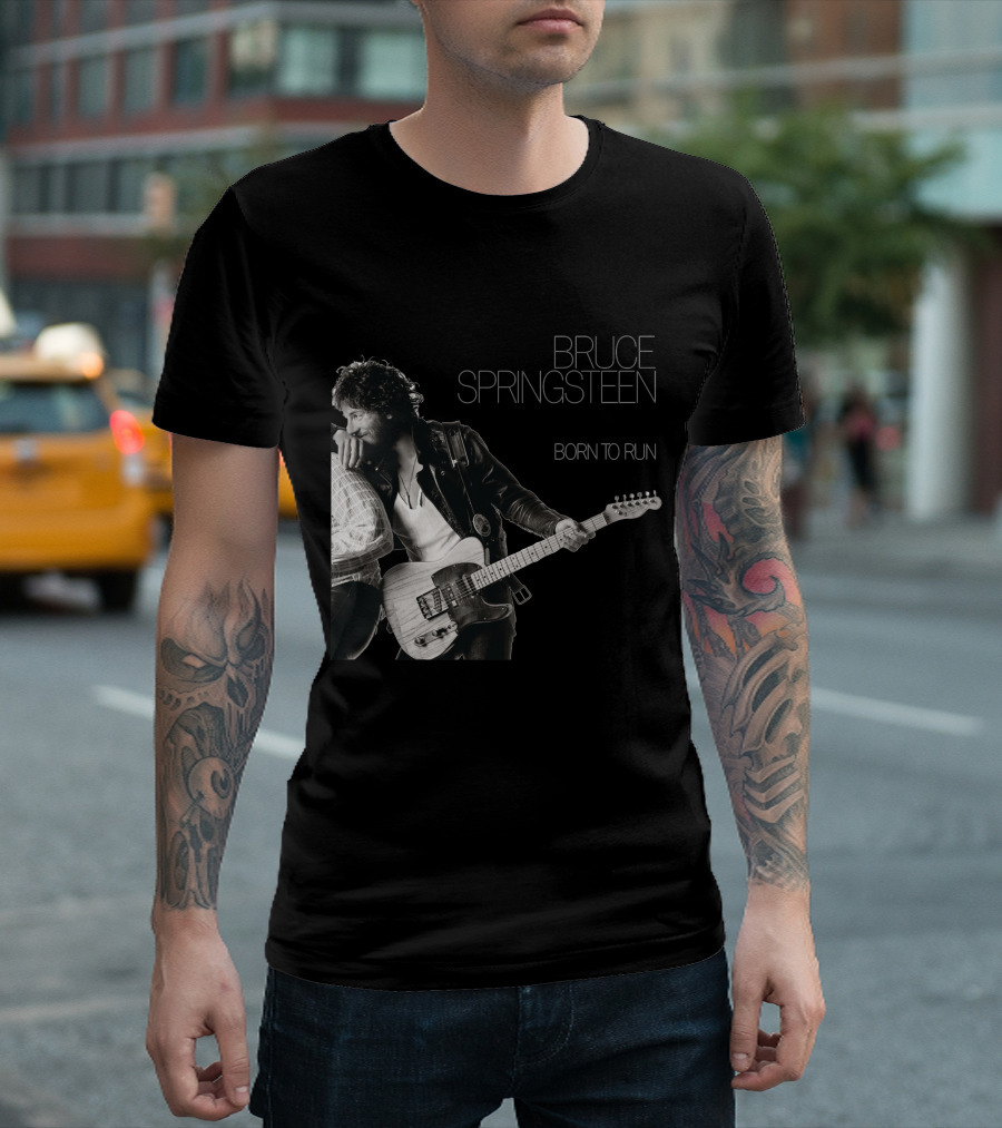 Bruce Springsteen Born to Run Double Sided Retro Music Iconography T-Shirt