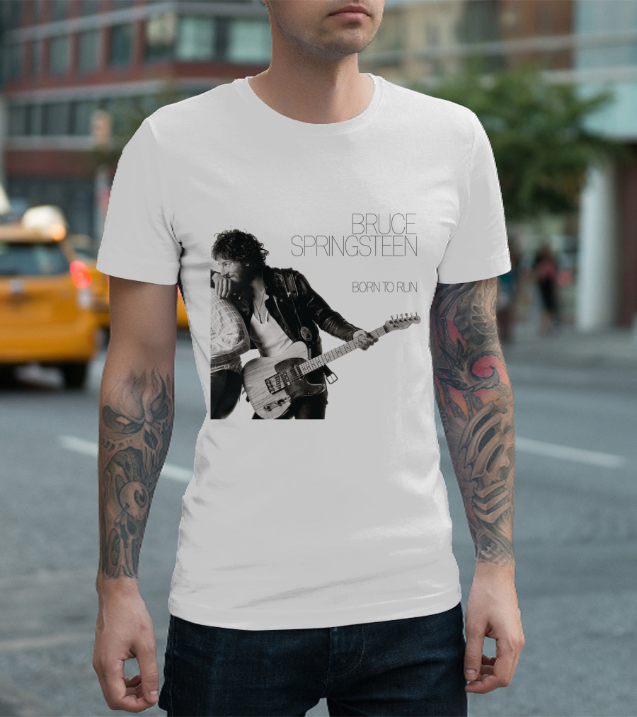 Bruce Springsteen Born to Run Double Sided Retro Music Iconography T-Shirt