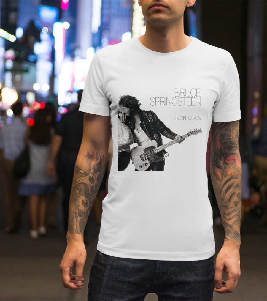 Bruce Springsteen Born To Run Double Sided Retro Music Iconography T-Shirt
