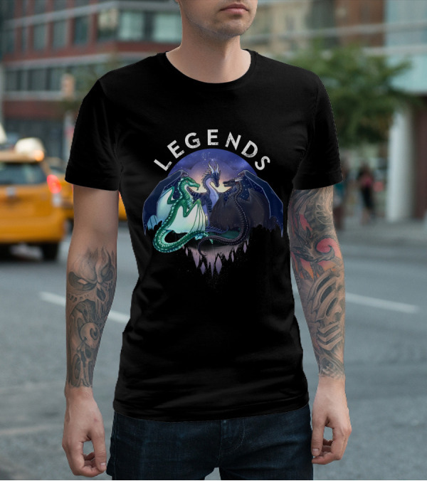 Wings Of Fire Legends Dragons Under Starry Sky T-Shirt