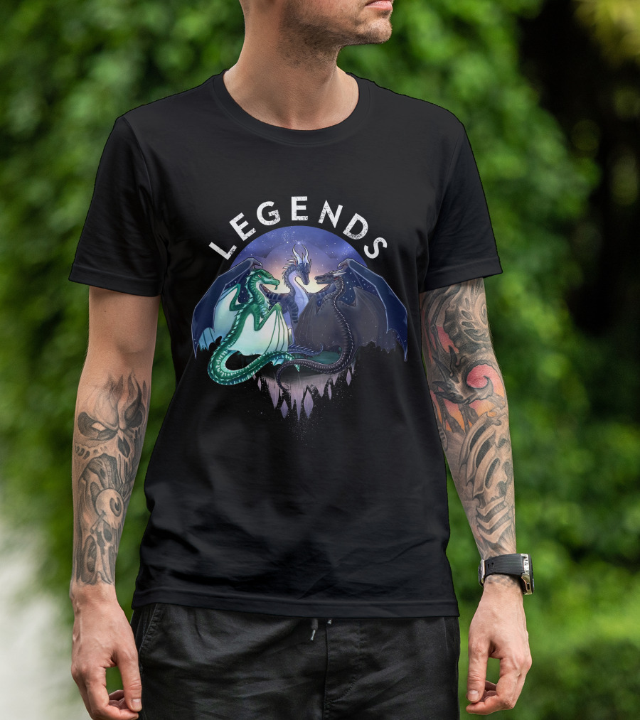 Wings Of Fire Legends Dragons Under Starry Sky T-Shirt