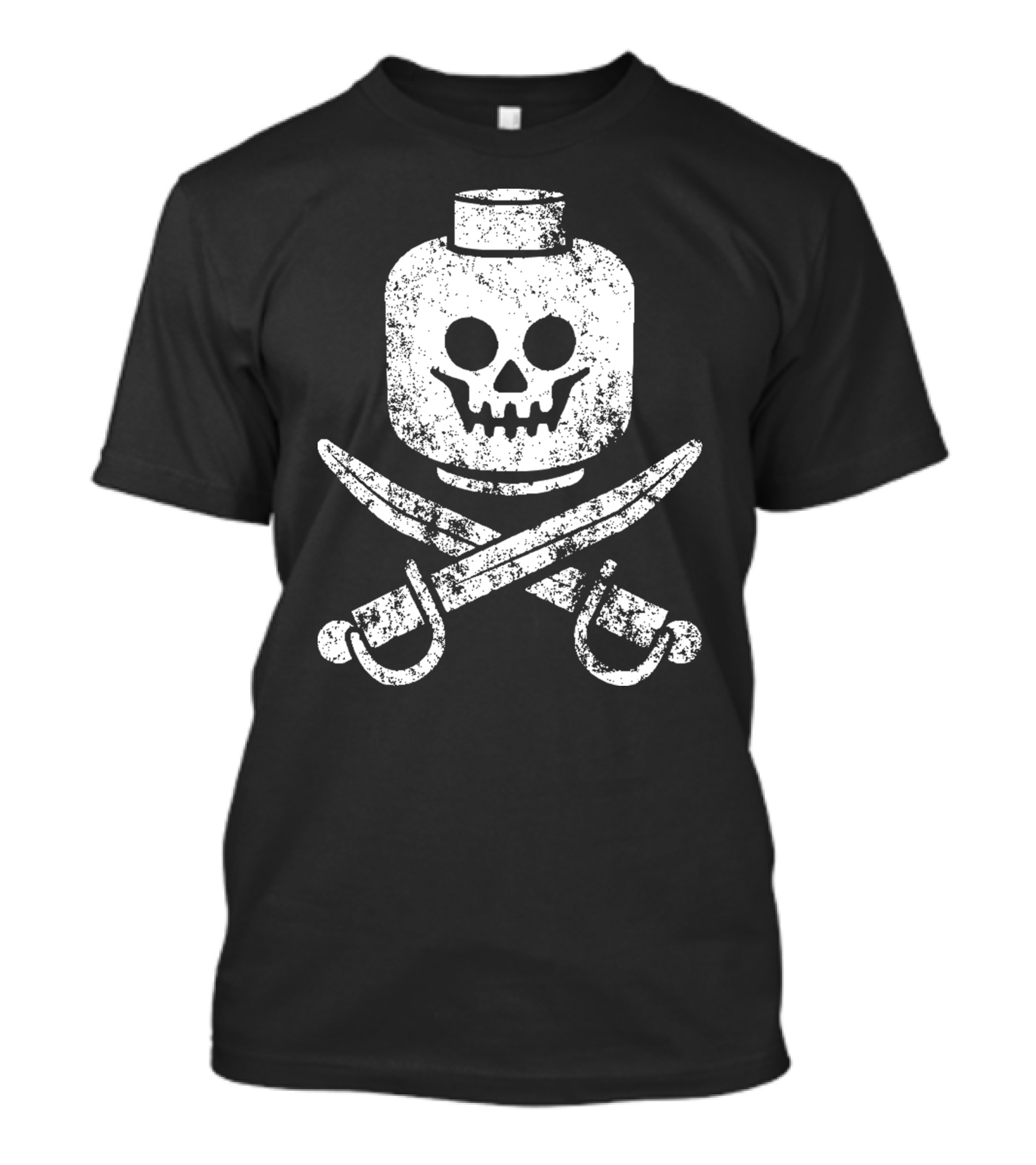 Dead Bricks Tell No Tales Pirate Skull And Crossbones Minifigure Head T-Shirt