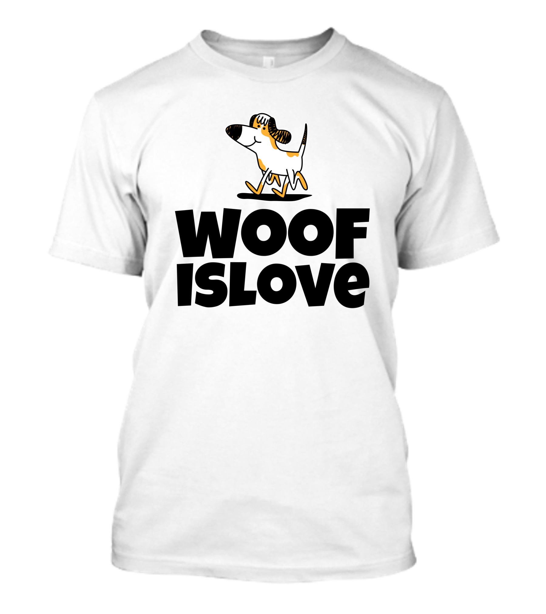 Woof Is Love With Dog Print Admirable Custom Printing T-Shirt