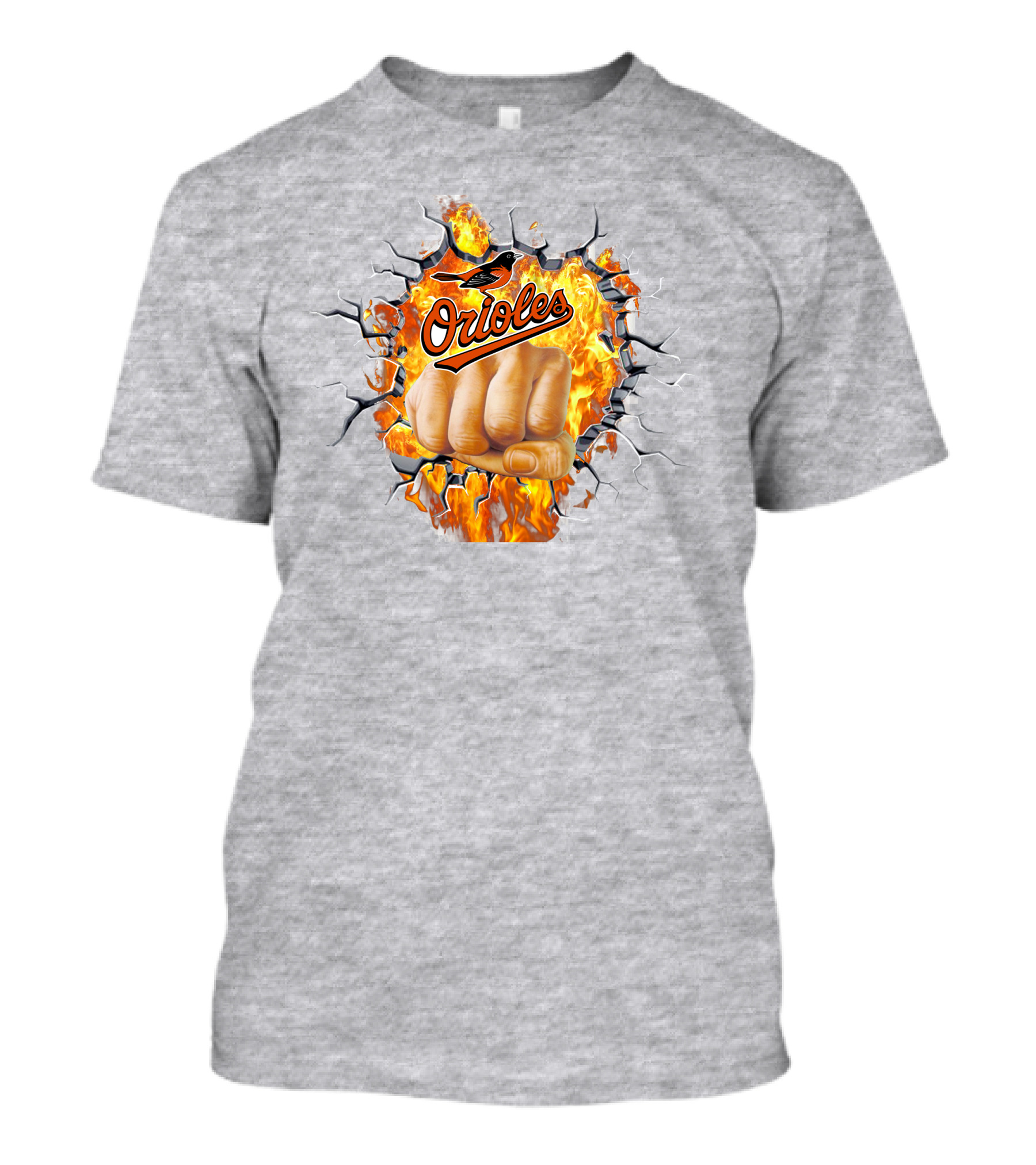 Orioles Fire And Steel Fist Burst T-Shirt