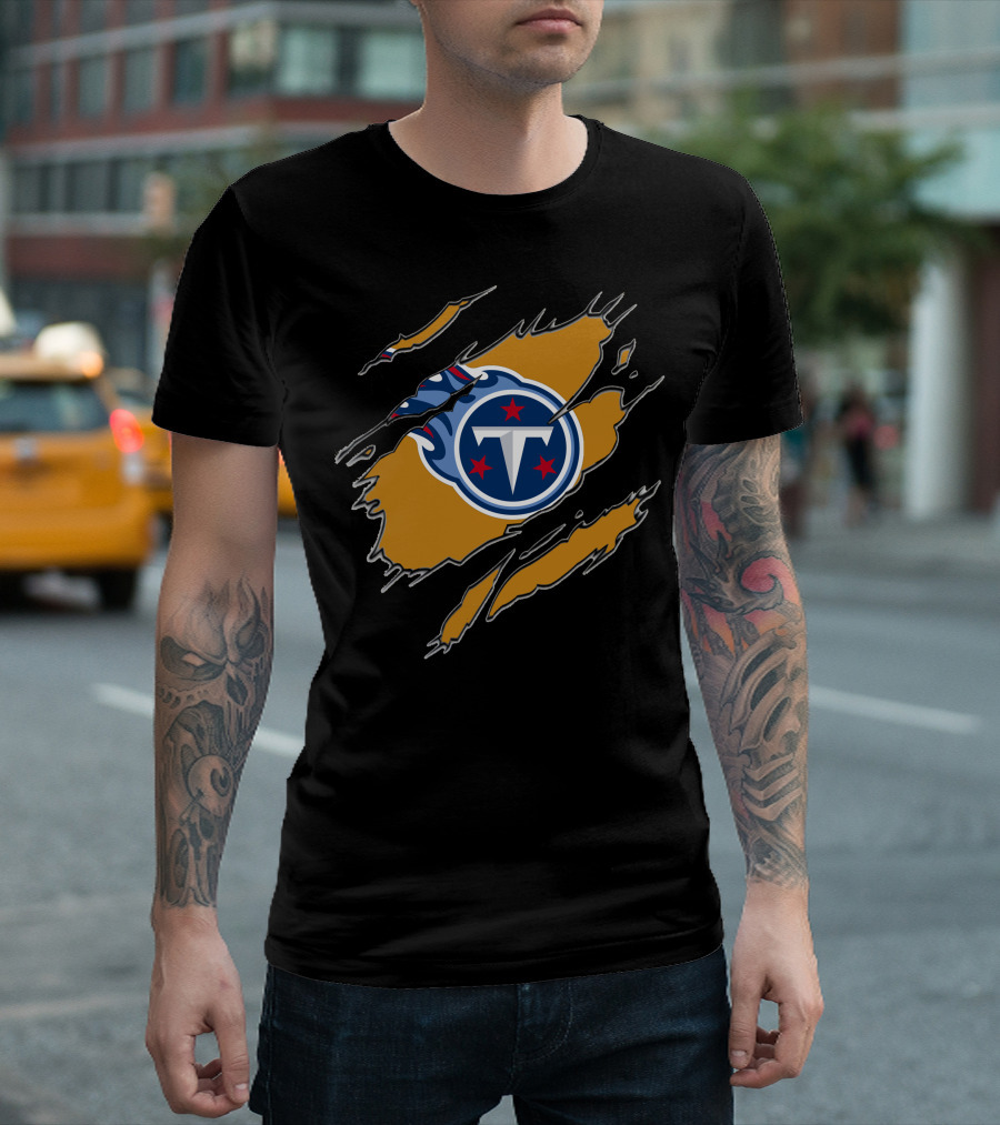 Tennessee Titans Logo Ripped Effect T-Shirt