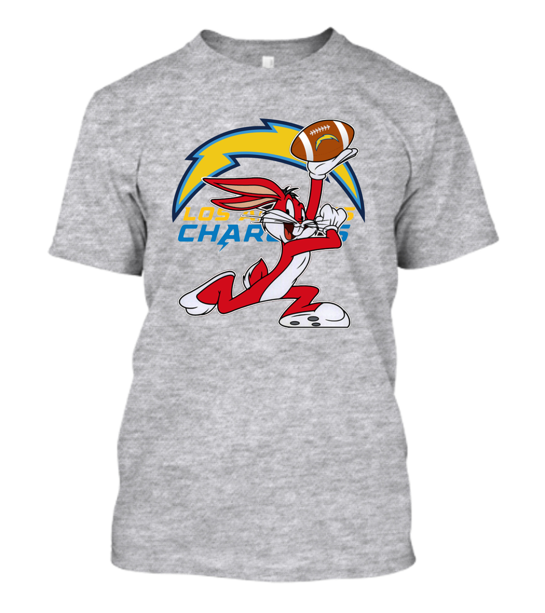 Los Angeles Chargers Bunny Football T-Shirt