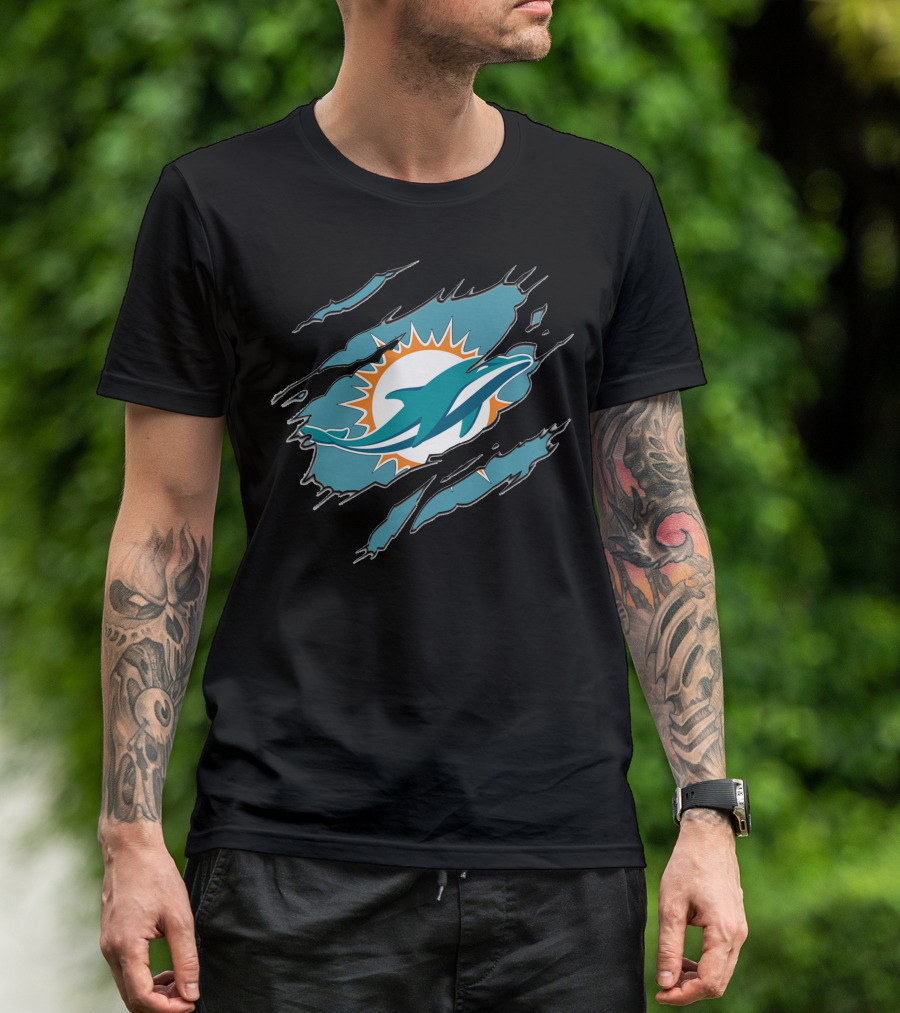 Miami Dolphins Ripped Claw Marks T-Shirt