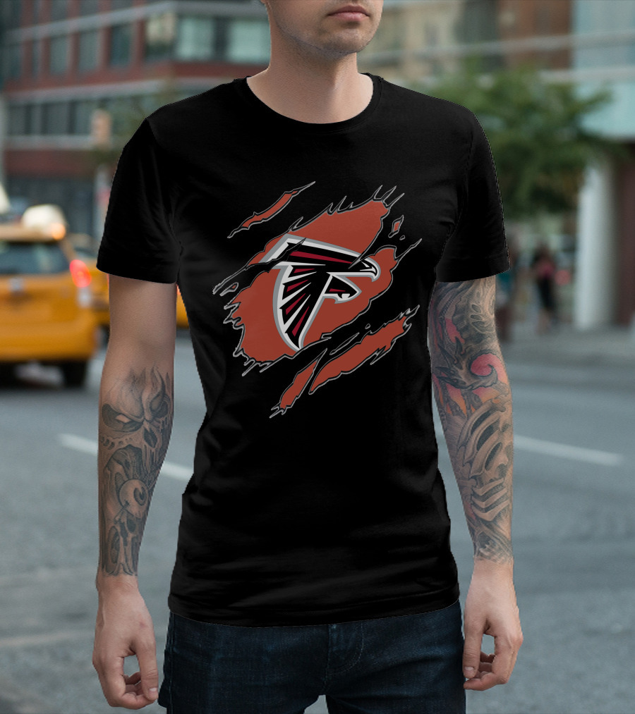 Atlanta Falcons Logo Ripped T-Shirt
