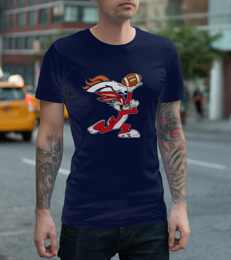 Denver Broncos Bugs Bunny Football Chiefs T-Shirt