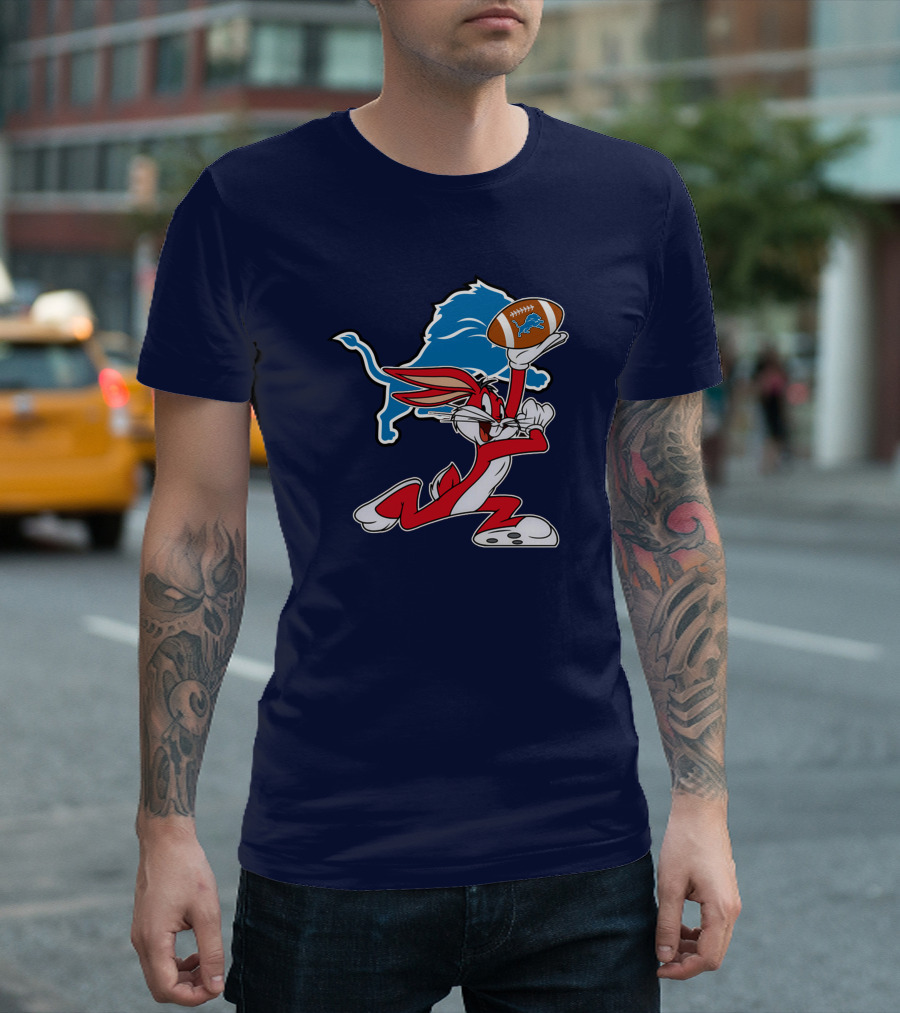 Detroit Lions Bugs Bunny Chiefs Crossover T-Shirt