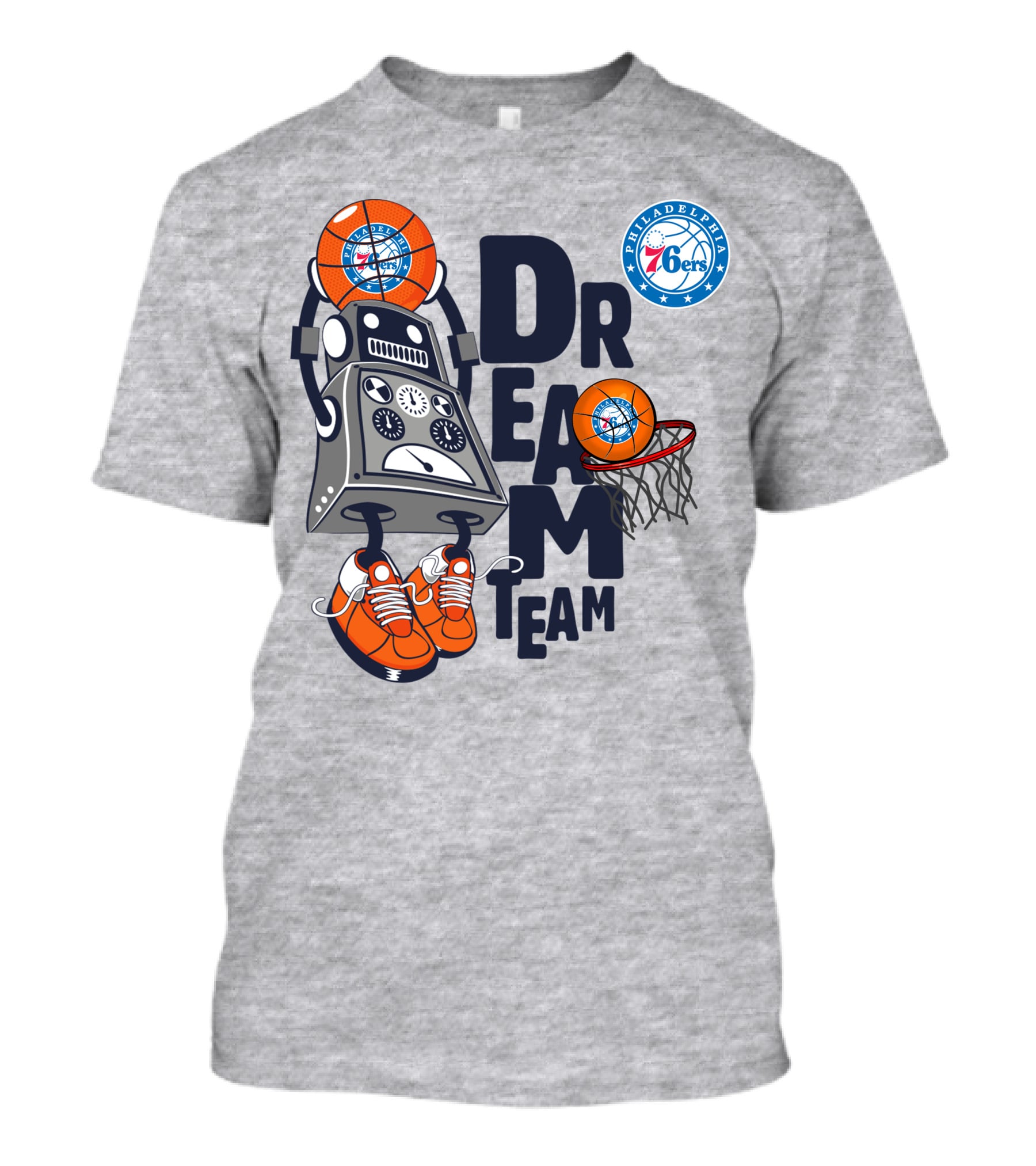 Philadelphia 76ers Robot Basketball Dream Team T-Shirt