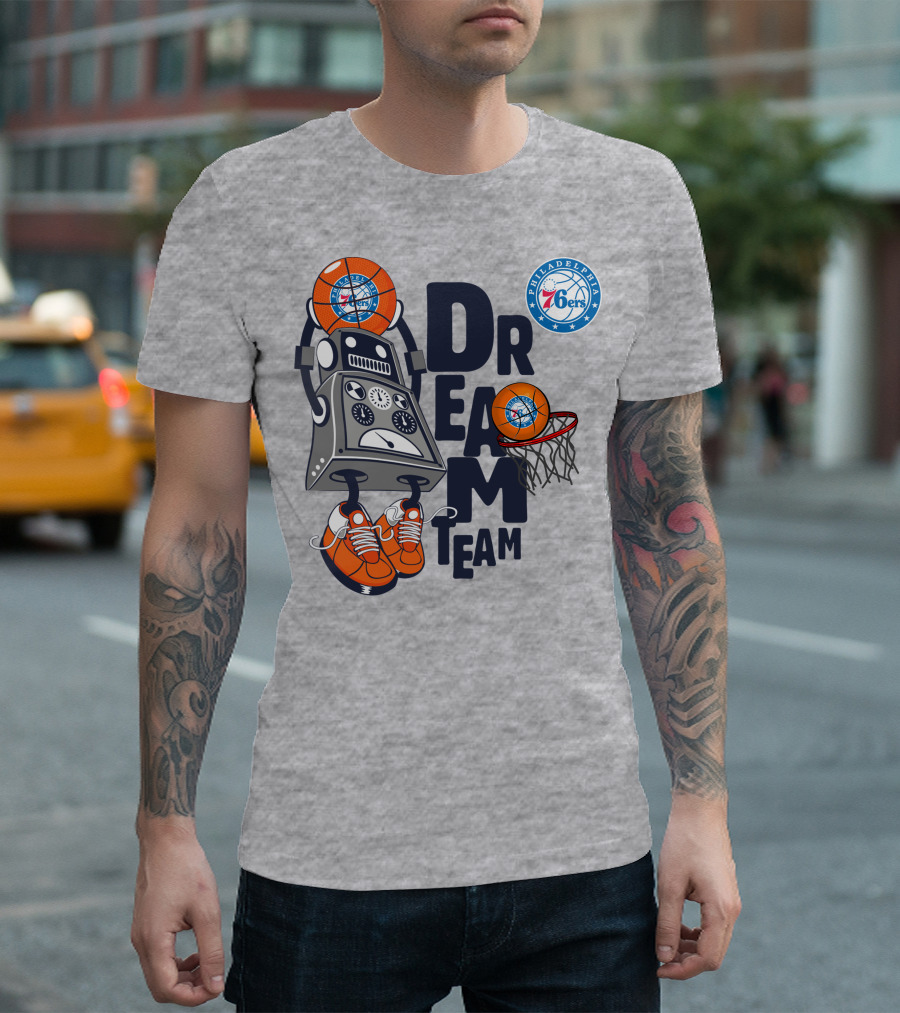 Philadelphia 76ers Robot Basketball Dream Team T-Shirt