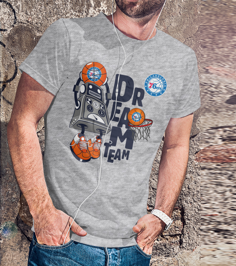 Philadelphia 76ers Robot Basketball Dream Team T-Shirt