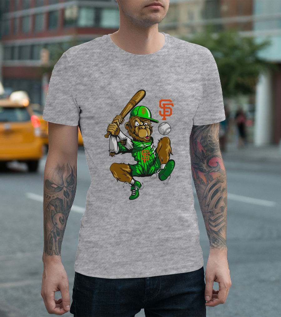 San Francisco Giants Sf Baseball Monkey Home Run T-Shirt