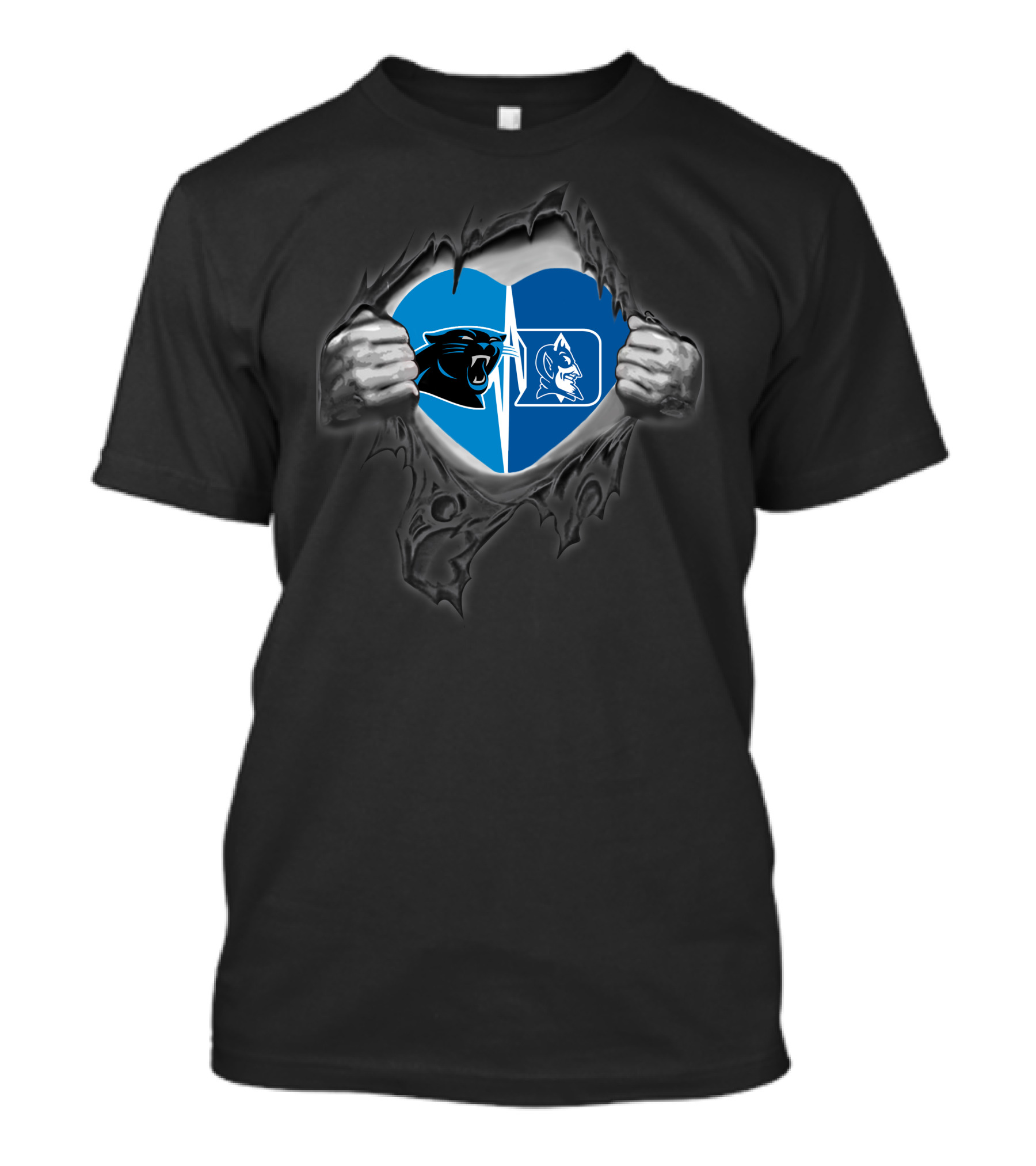 Panthers Duke Blue Devils Heart T-Shirt