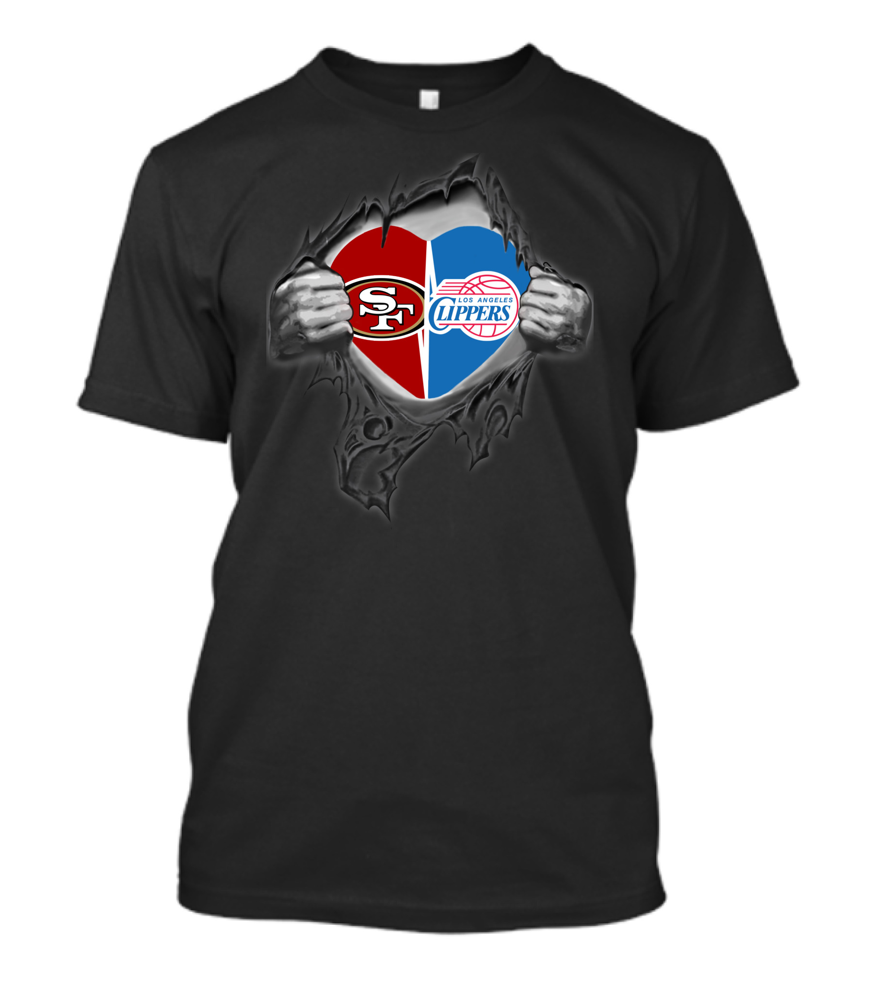Sf 49ers Los Angeles Clippers Heart Logo Fan Pride T-Shirt