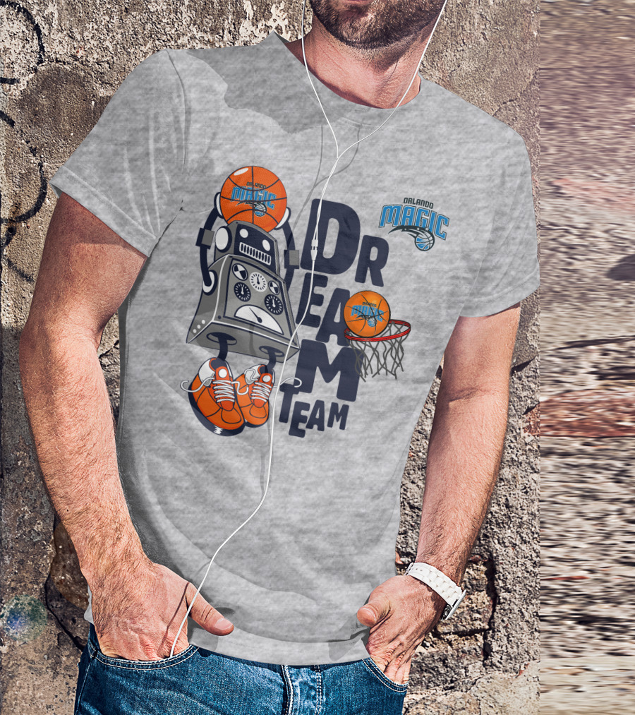 Orlando Magic Basketball Dream Team Robot Sneakers Basketball Hoop T-Shirt