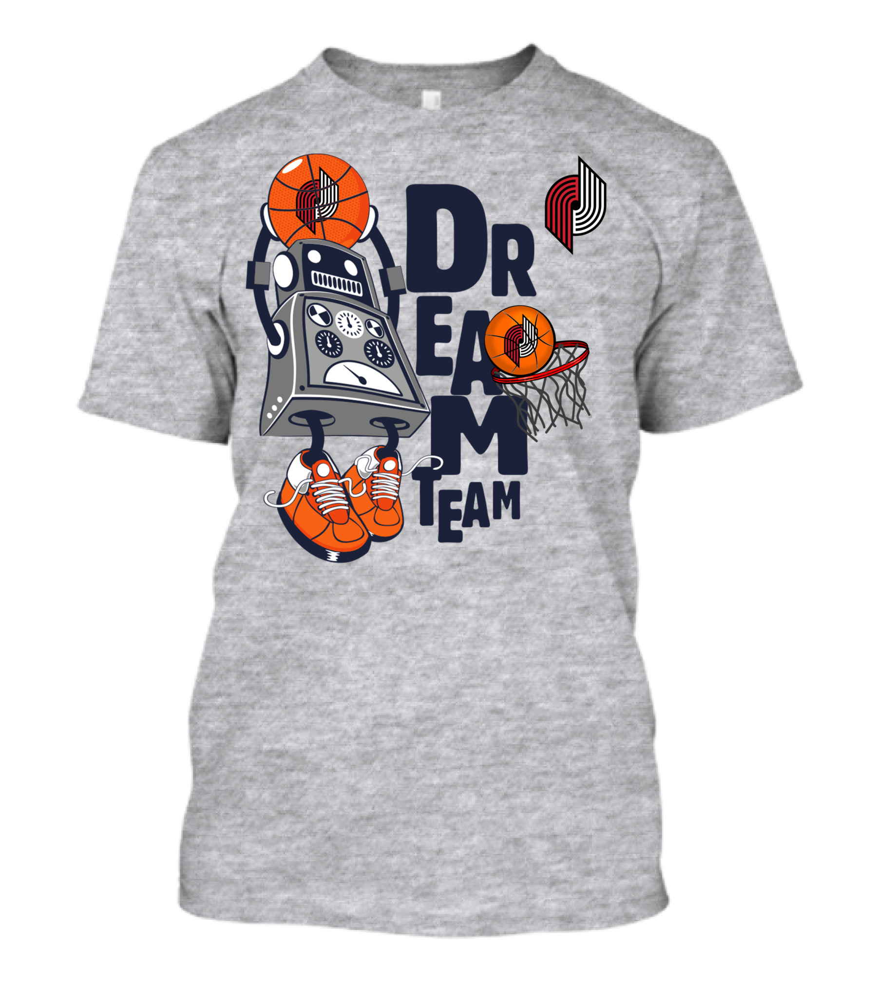Portland Trail Blazers Dream Team Robot Basketball Fantasy T-Shirt