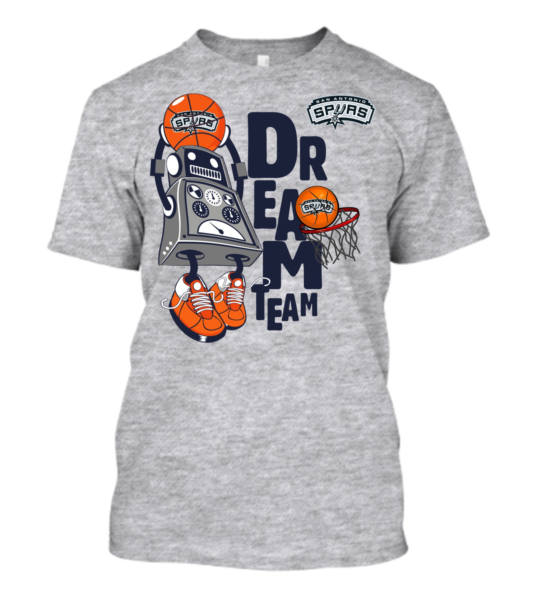 San Antonio Spurs Dream Team Robot Basketball Sneakers T-Shirt
