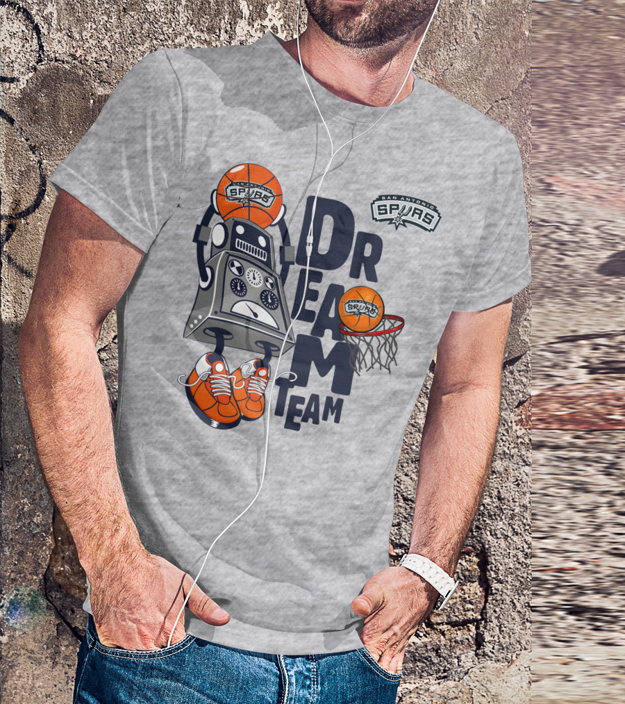 San Antonio Spurs Dream Team Robot Basketball Sneakers T-Shirt