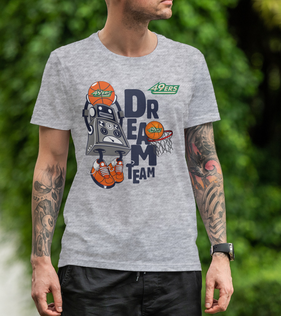 Charlotte 49ers Basketball Robot Dream Team T-Shirt