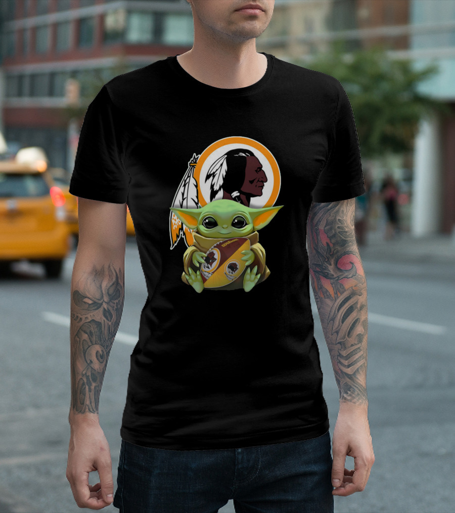 Washington Redskins Baby Yoda Football Team T-Shirt