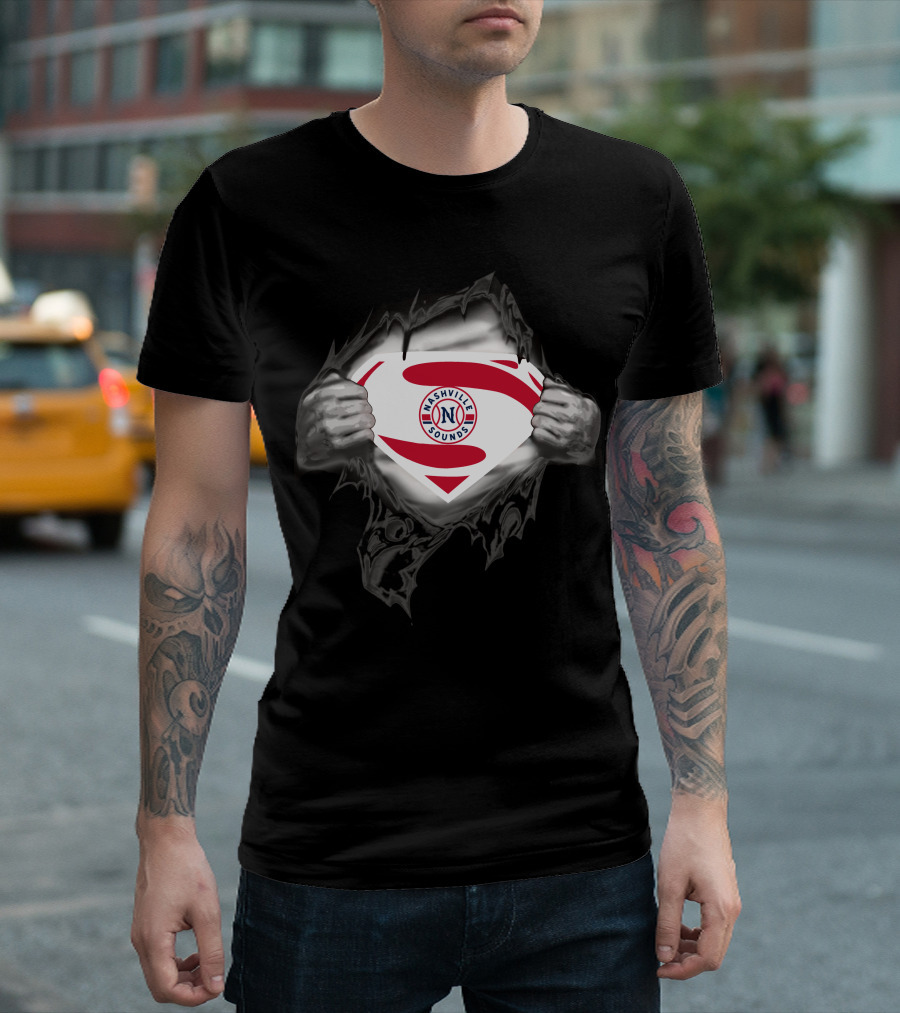 Nashville Sounds Super Hero Logo Superman Style Burst T-Shirt