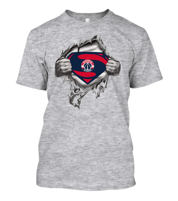 Washington Wizards Superman Shield Logo Tear Through T-Shirt