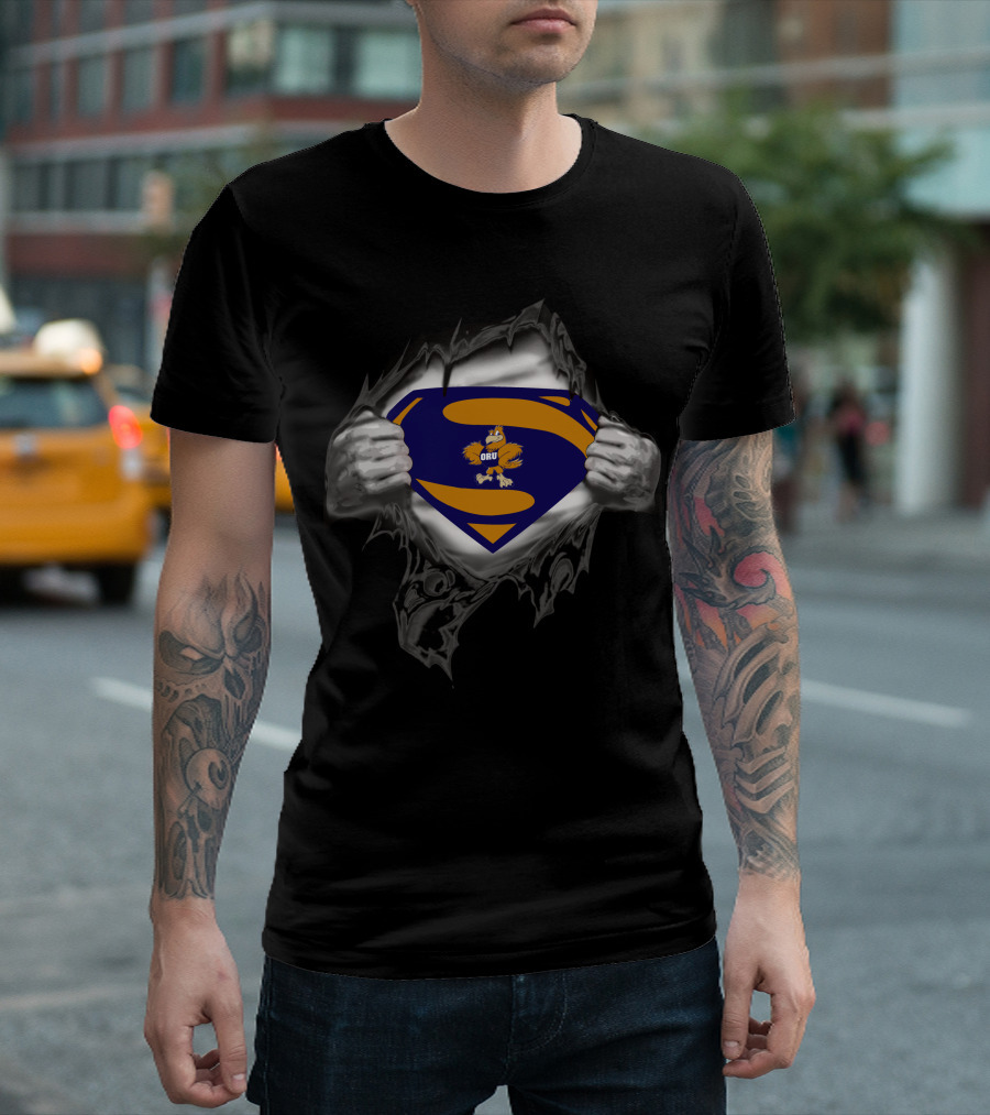 ORU Superman Logo with Golden Eagle Superhero T-Shirt