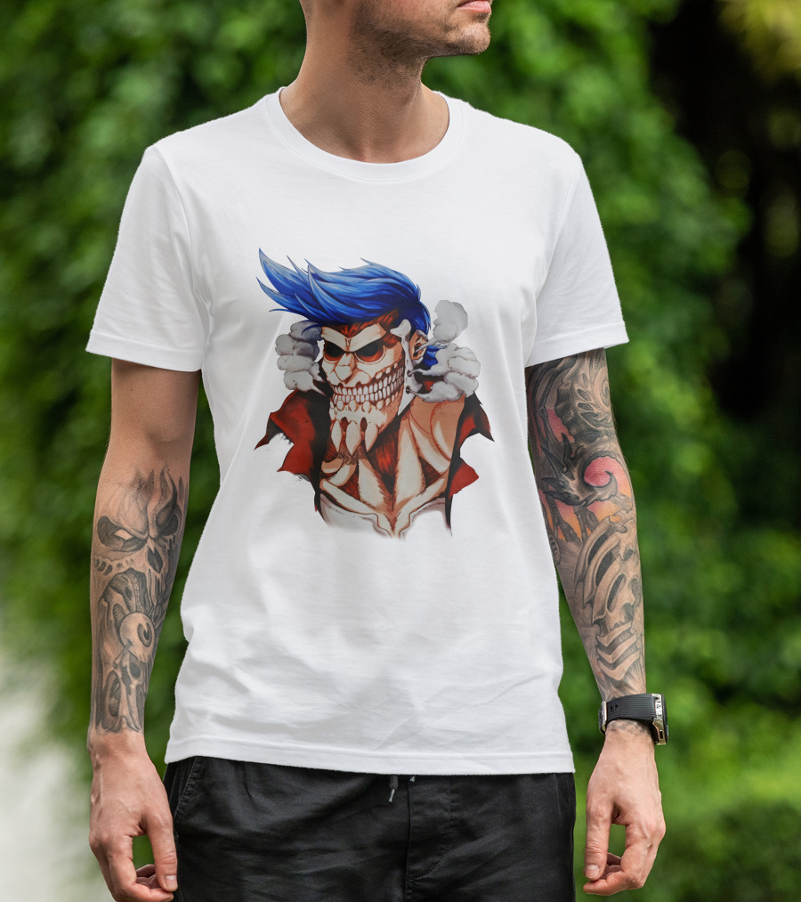 One Piece Franky Titan Transformation Crossover T-Shirt