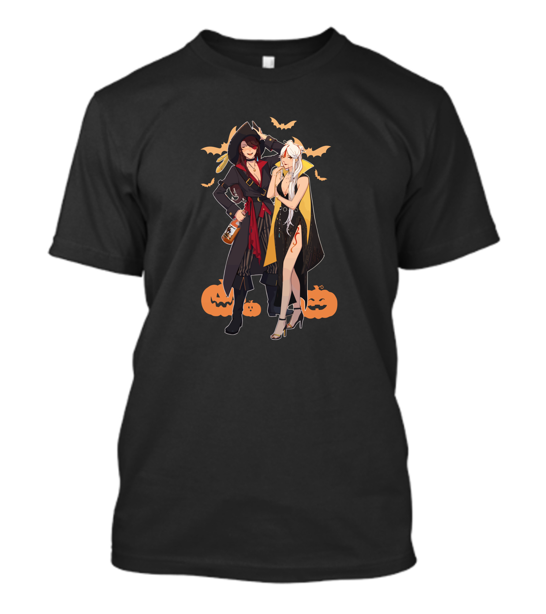Twee Teez Halloween Couple With Pumpkins And Bats T-Shirt