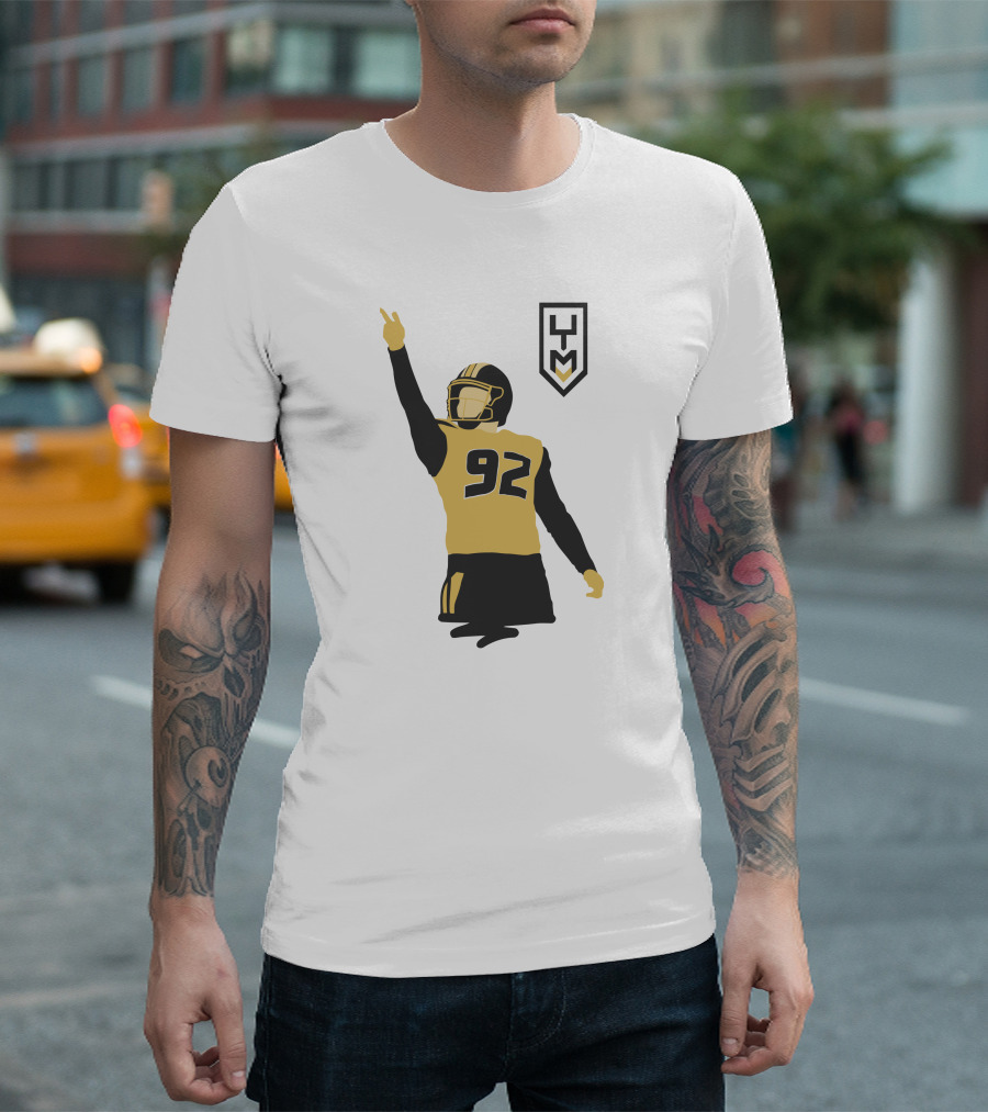 Miki Merritt Harrison Mevis 92 Football Player Silhouette YUM T-Shirt
