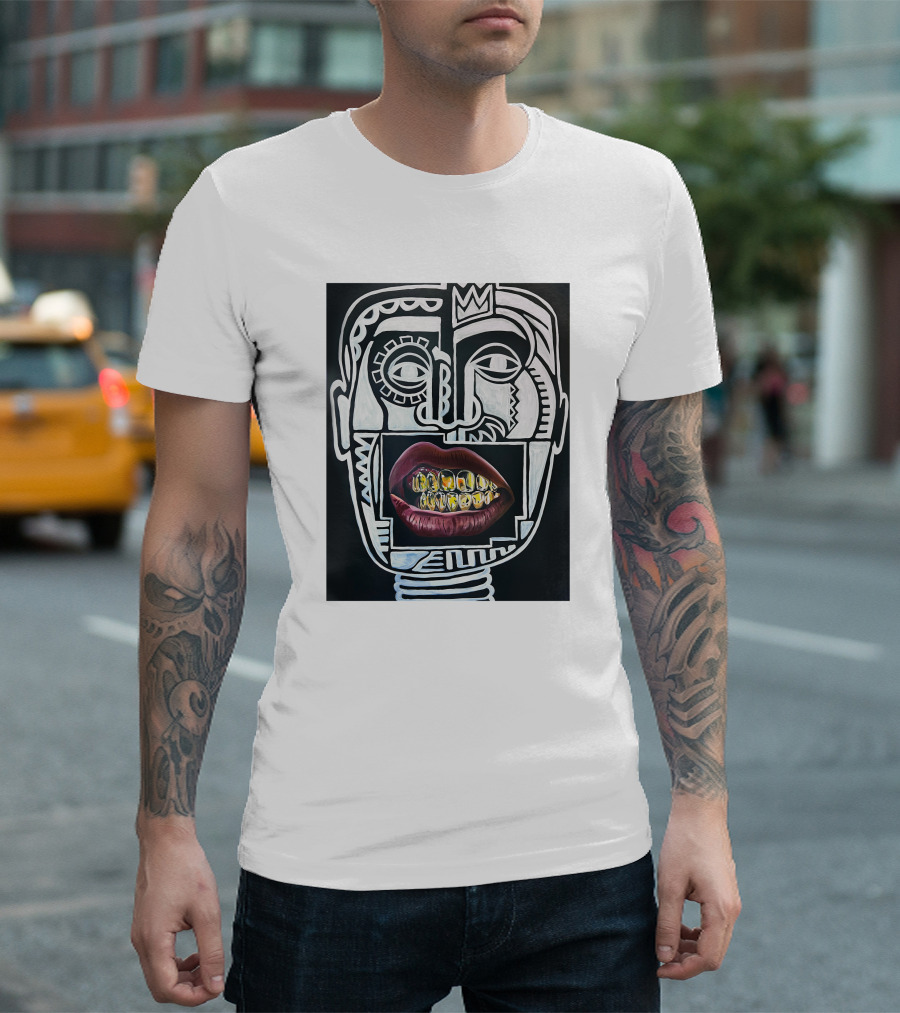 Dooga Culture Champion 2.0 Abstract Face Crown and Gold Teeth T-Shirt