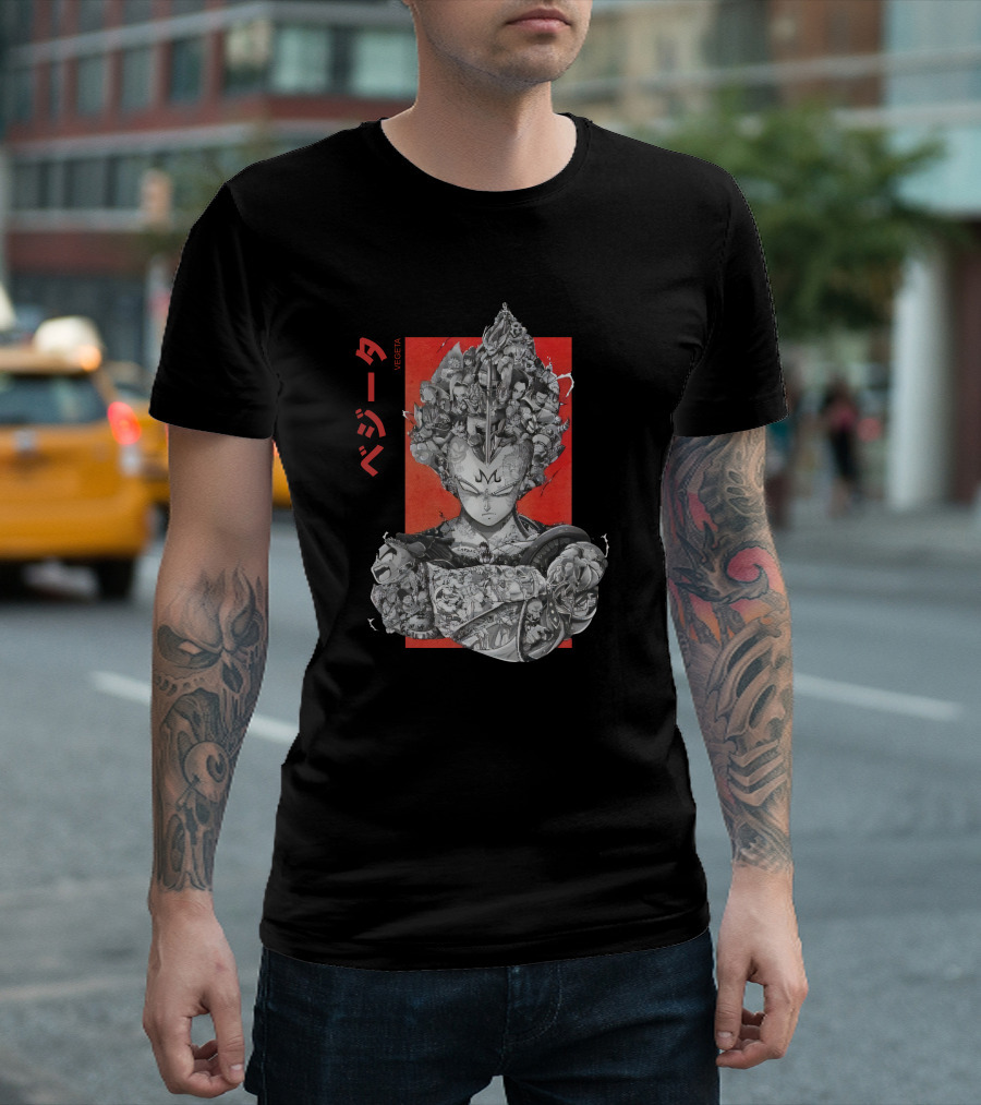 Vegeta Majin Form L2 Champion Collage T-Shirt