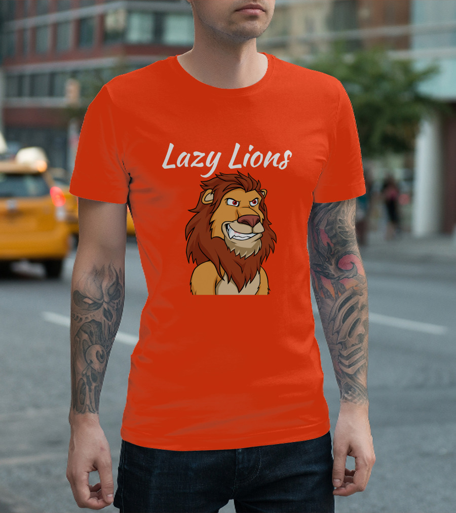Lazy Lions NFT Apparel Bold Cartoon Lion T-Shirt